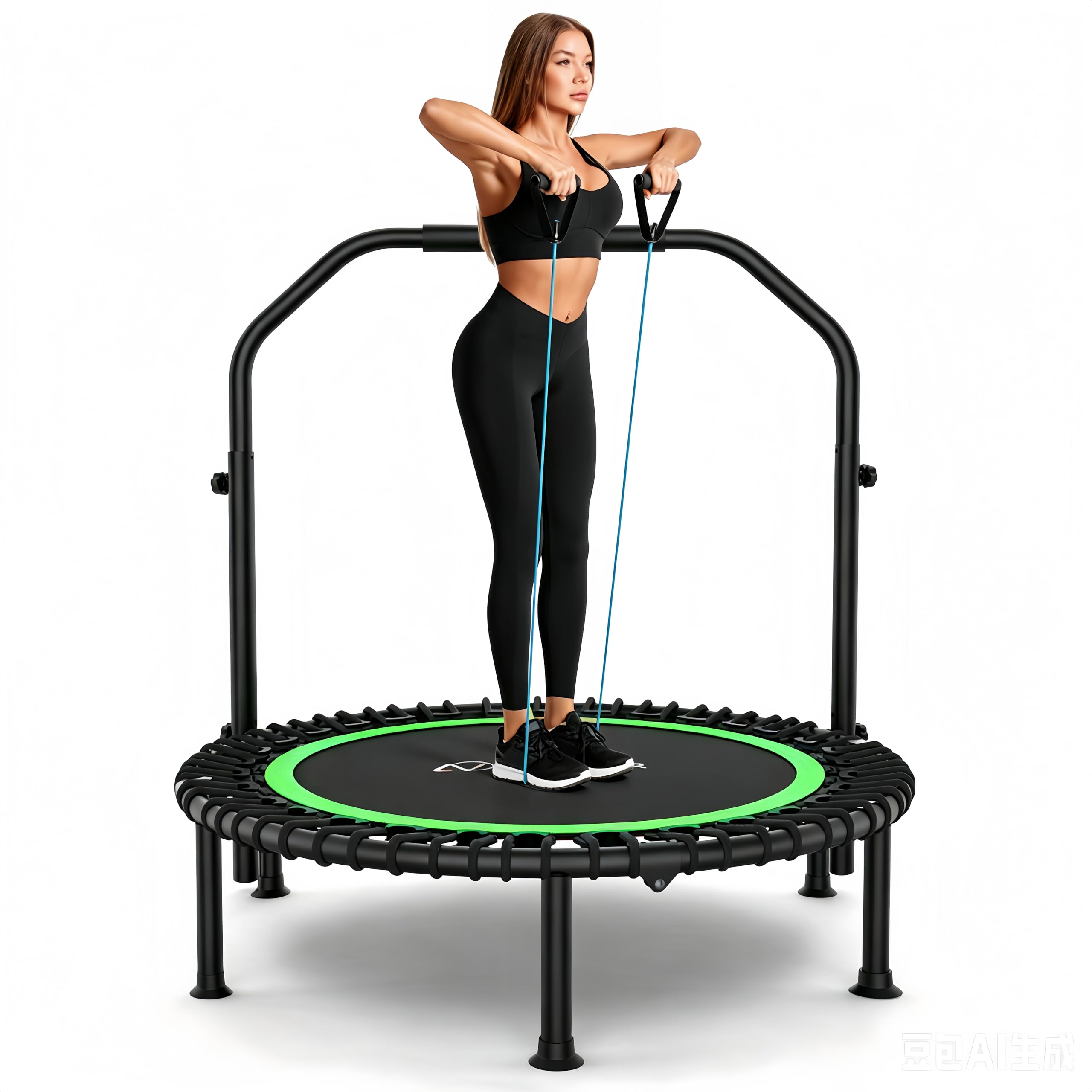 ANCHEER Fitness Trampoline,40"/48" Bungee Rebounder with Adjustable Handle