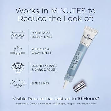 Plexaderm Rapid Reduction Eye Serum - Visibly Reduces Under-Eye Bags, Wrinkles, Dark Circles, Fine Lines & Crow's Feet Instantly, Anti Aging Wrinkle Remover for Face, Full Size Tube