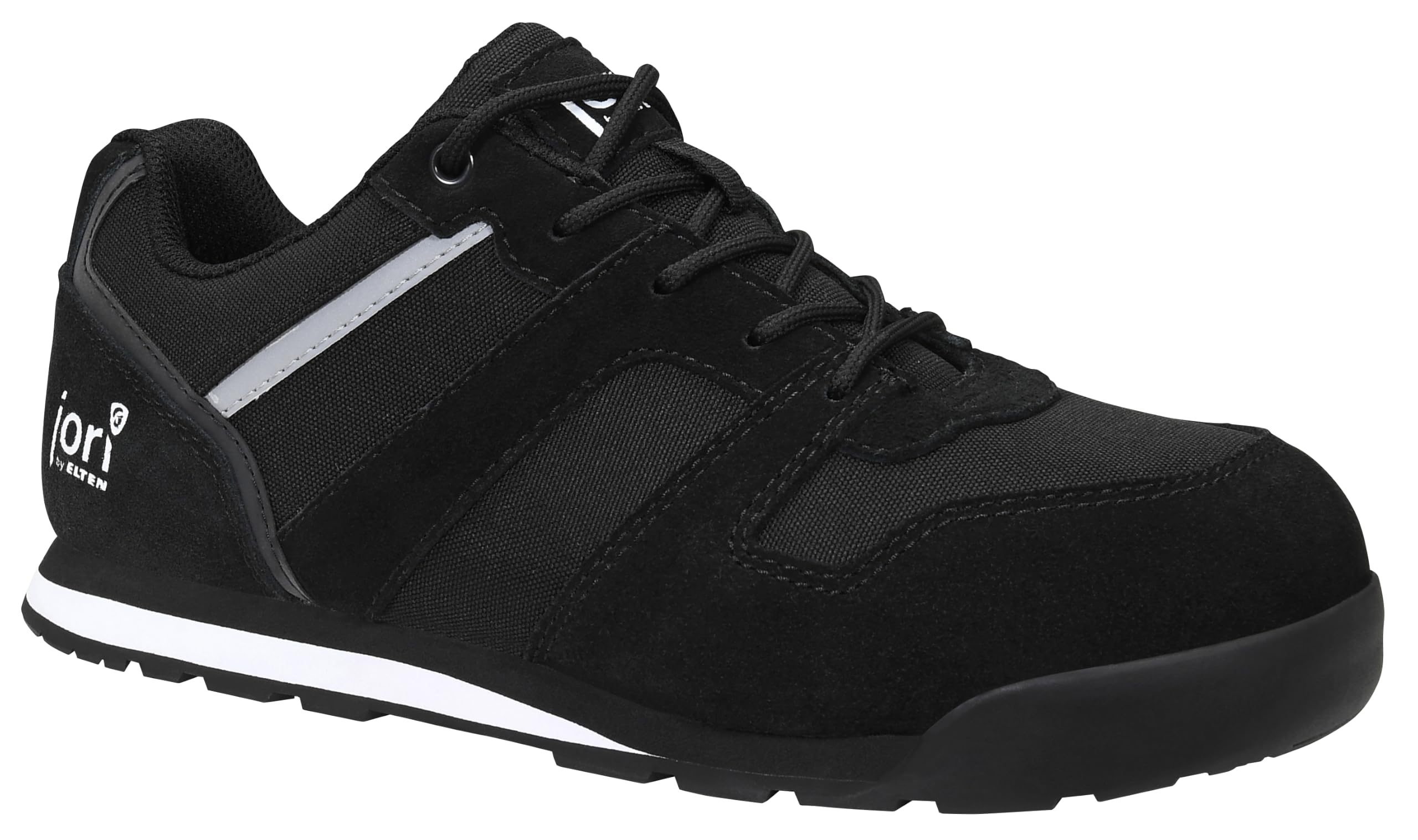 Jori jo_Slim Black Low ESD S3 buty ochronne, dla kobiet i mężczyzn, skóra/tkanina, stalowy nosek, lekkie, sportowe, czarne, czarny, 43 EU