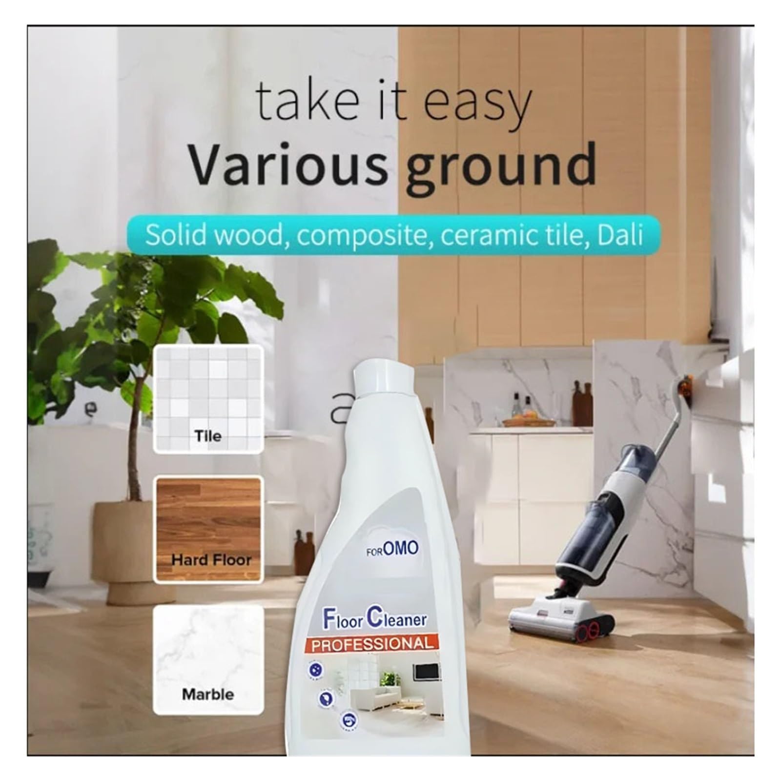 Compatible avec Roborock Compatible avec Xiaomi OMO Solution Liquide de Nettoyage des sols S8 Pro Ultra/S8/S8+/Q5/Q7 Series/S7 Max Ultra/S7MaxV Plus 480 ML