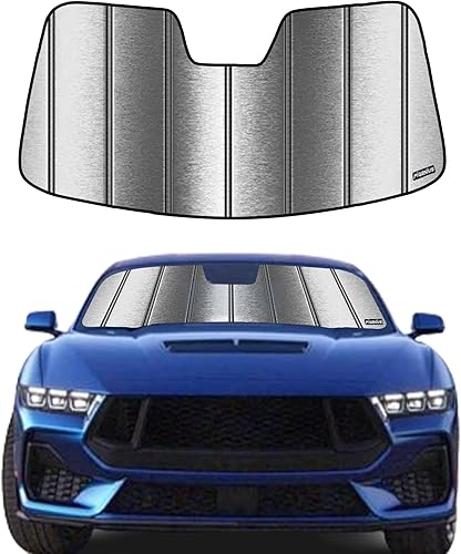 Parasol para parabrisas para Ford Mustang 2015-2023 con cámara montada en espejo retrovisor - Metálico