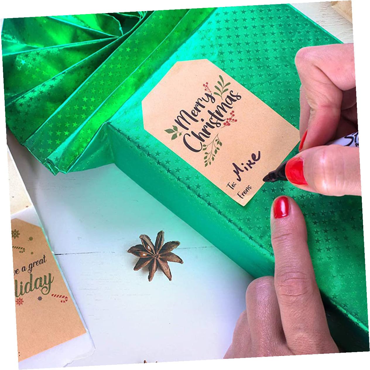 NUOBESTY 2 Set Adesivi Natalizi Adesivo Da Imballaggio Babbo Natale Adesivo Sigillante Decorativo Adesivi Decorativi Natalizi Etichette Adesivi Per Buste Natalizie Carta 2 * 2