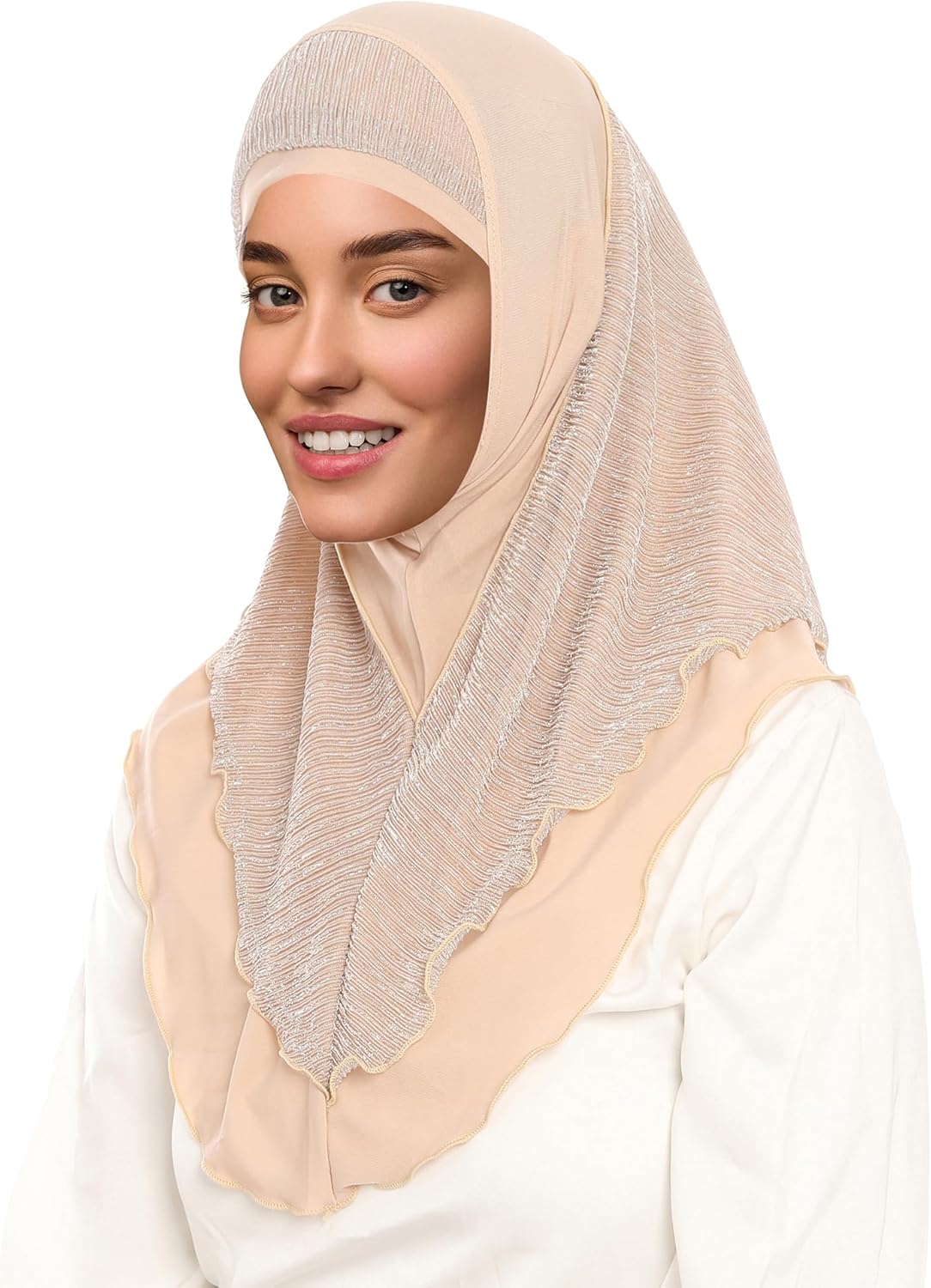 Jazvano Instant Hijab for Women and Muslim Girls - Soft Scarf Easy to Wear Headscarf - Spun Gold Jilbab Daily Islamic 1pc - Image 2