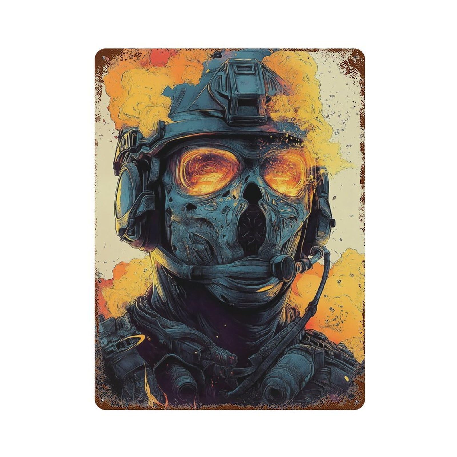 Future Soldier Gear Weathered Tin Sign 15.7"x11.8", Rustic Home Decor for Garage, Bar And Workshop Decor