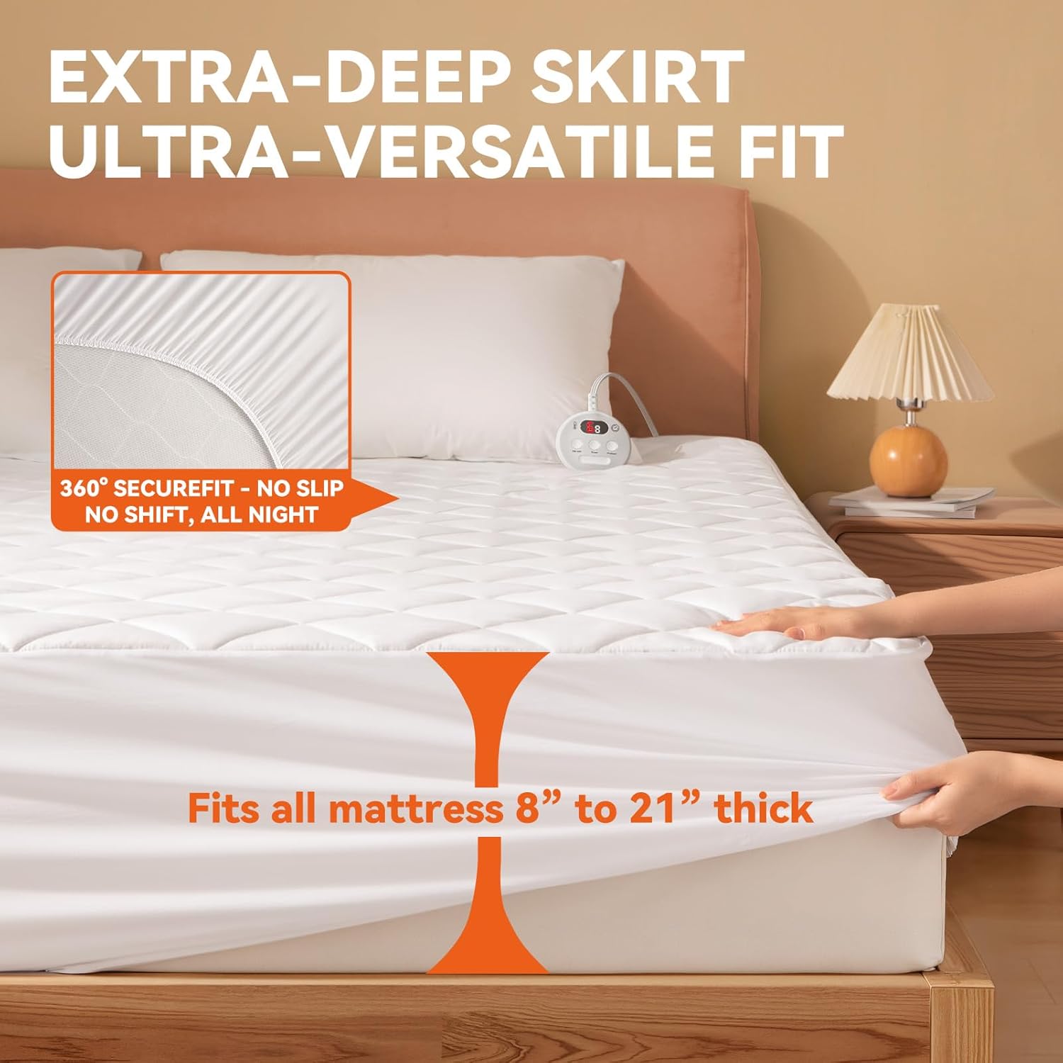 Heated Mattress Pad Twin, Bed Warmer with Preheat Functions, 6 Heat Settings, 1-10 Hours Auto Shut Off, Fast Heating, Deep Pocket Fit, Machine Washable, ETL Certified Electric Mattress Pad, 39"x75"