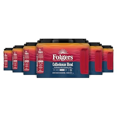 Folgers Coffeehouse Blend Medium Dark Roast Ground Coffee, 22.6 Ounces Pack of 6
