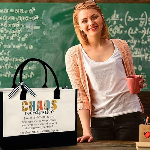 Miniatura 7 de Regalo para mujeres, mamá, profesora, regalos de cumpleaños para jefa, amiga, compañera de trabajo, bolsa de lona de 13 onzas con cremallera