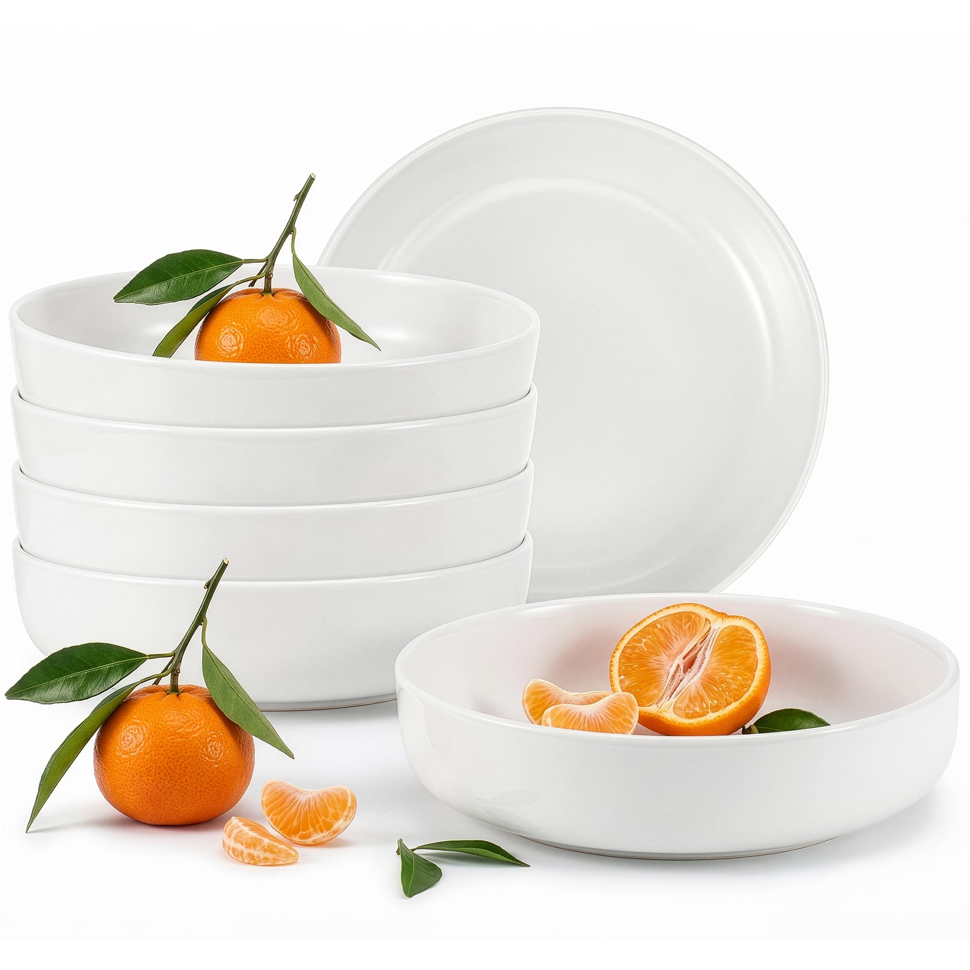 konsimo. VICTO Set 6 Platos Hondos - Platos Vajilla - Set Plato Hondo para 6 Personas - Apto para Microondas y Lavavajillas - Platos Hondos Sopa Modernas - 18,5 cm - Blanco