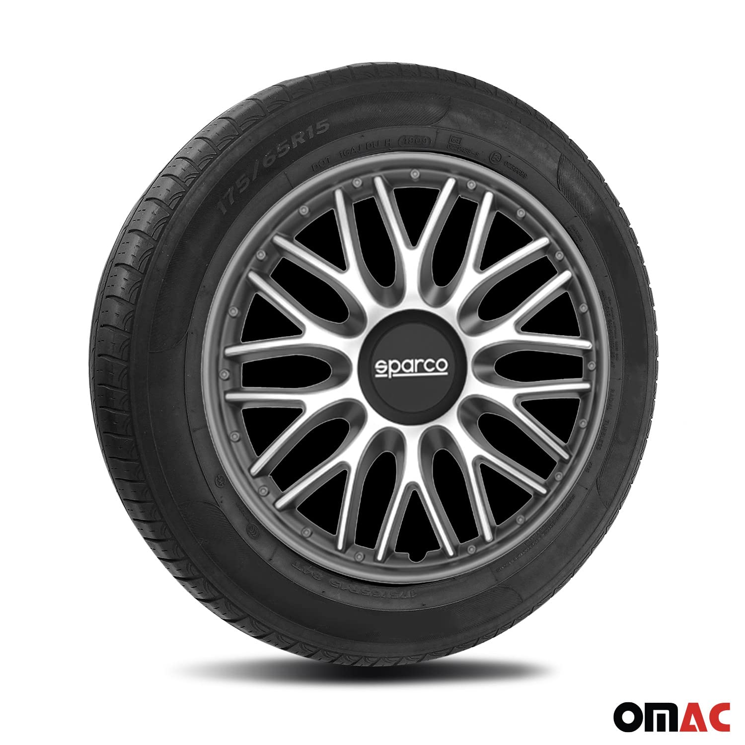 Radkappen Radzierblenden Sparco Roma 15" Zoll Coche Cubierta Juego Plata Gris 4X