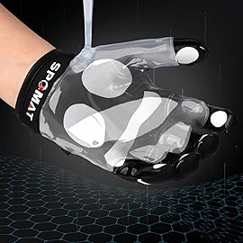 SPOMAT Youth Football Gloves Kids Silicone Grip Receiver Gloves with Super Stick Ability for Best Game Experience, Footprint XL