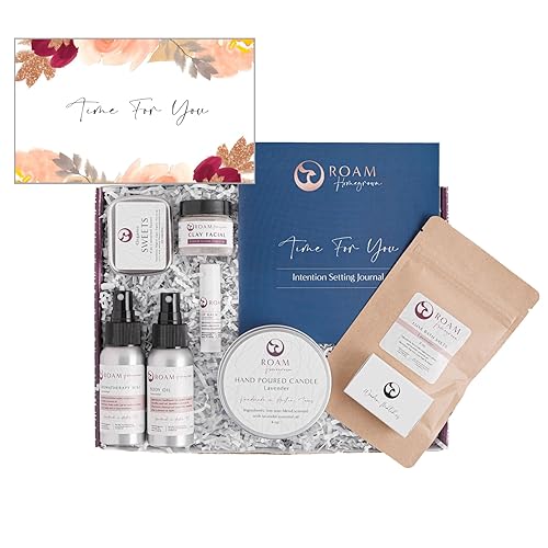 Natural Self-Care Spa Gift Set For Women, 9 Pc Ultimate Spa Experience For Bestie, New Mom, Friend, Wife, Colleague