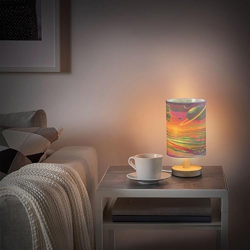 Miniatura 6 de Joisal Lámpara de lectura psicodélica colorida para mesita de noche de playa, pantalla amigable con los ojos, luces de escritorio para oficina en