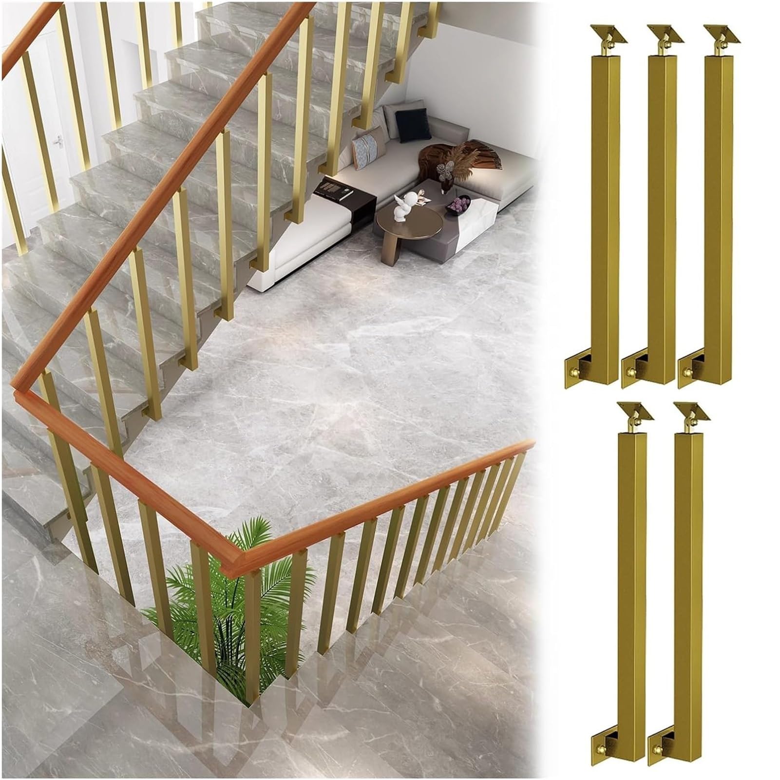 Rénovation extérieure facile avec rampe dorée réglable à 270°