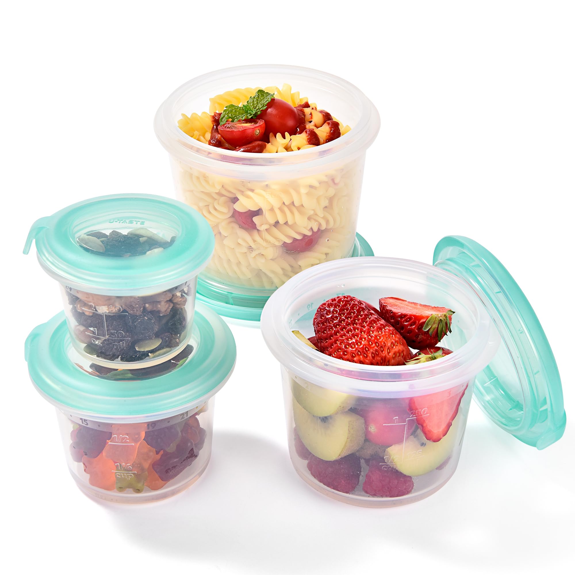U-Taste Recipientes de Silicona, Alimentos, 60/125/250/500ml
