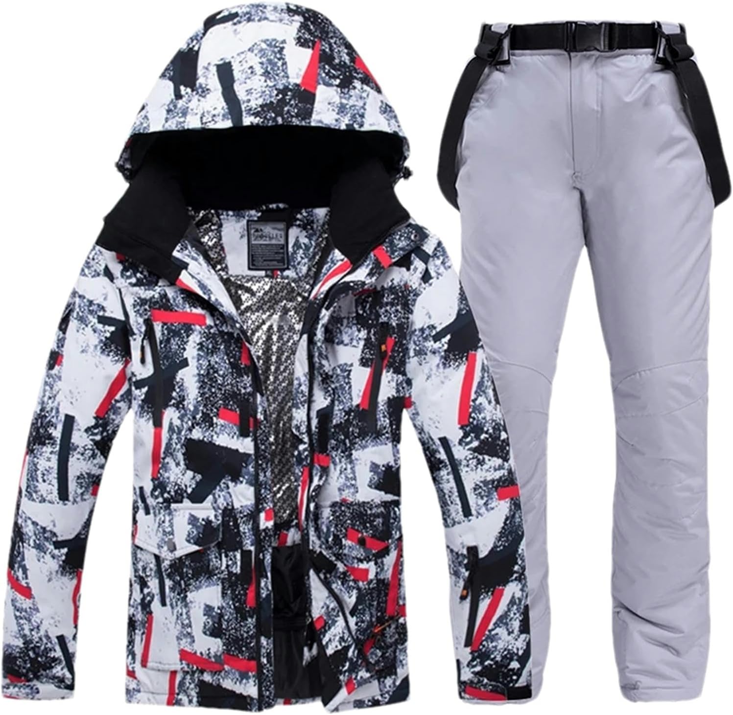 JXQXHCFS Winter Ski Suit Men Windproof Waterproof Warm Ski jacket + Pants Set Skiing Snowboarding Suits Set Male