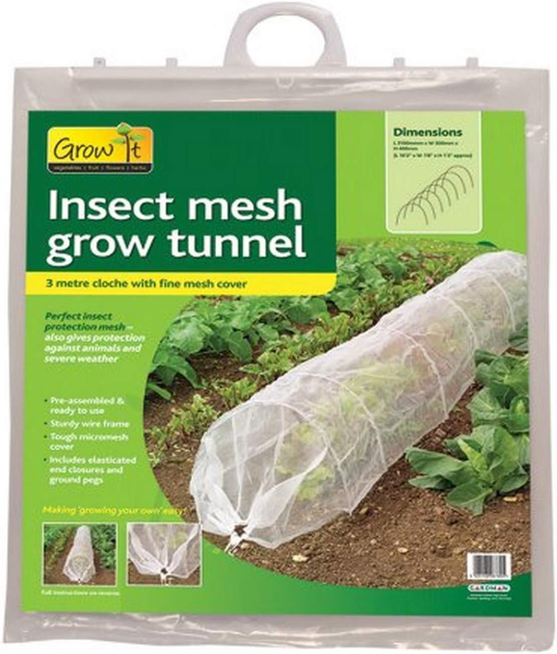 Gardman 7686 Insect Mesh Grow Tunnel, 10' Long x 18" High,Brown/A