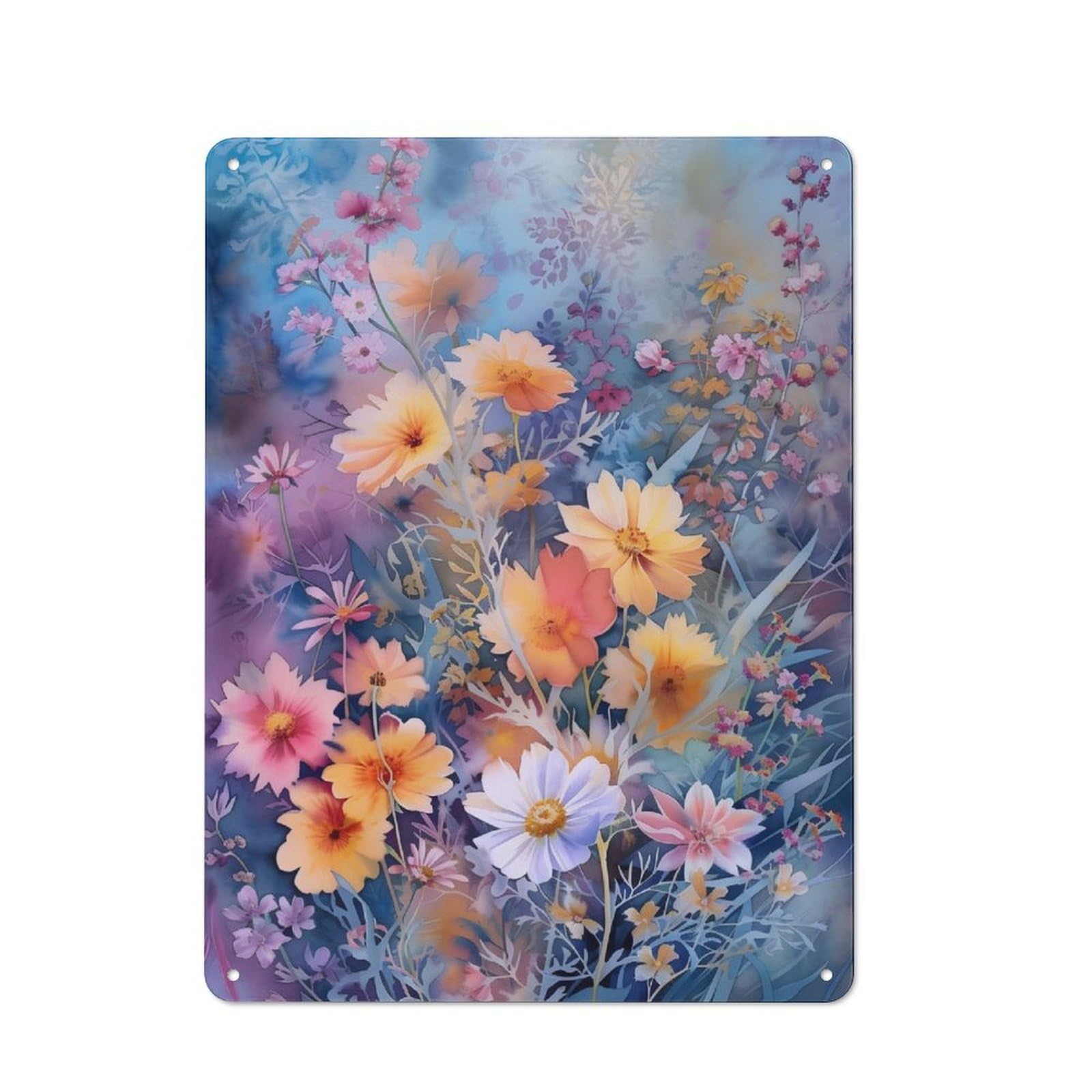 Junmoney Watercolor Flowers Retro Metal Sign 40X30cm For Bar Or Restaurant, For Kitchen And Home Bar Decor, For Home Office And Studio Walls