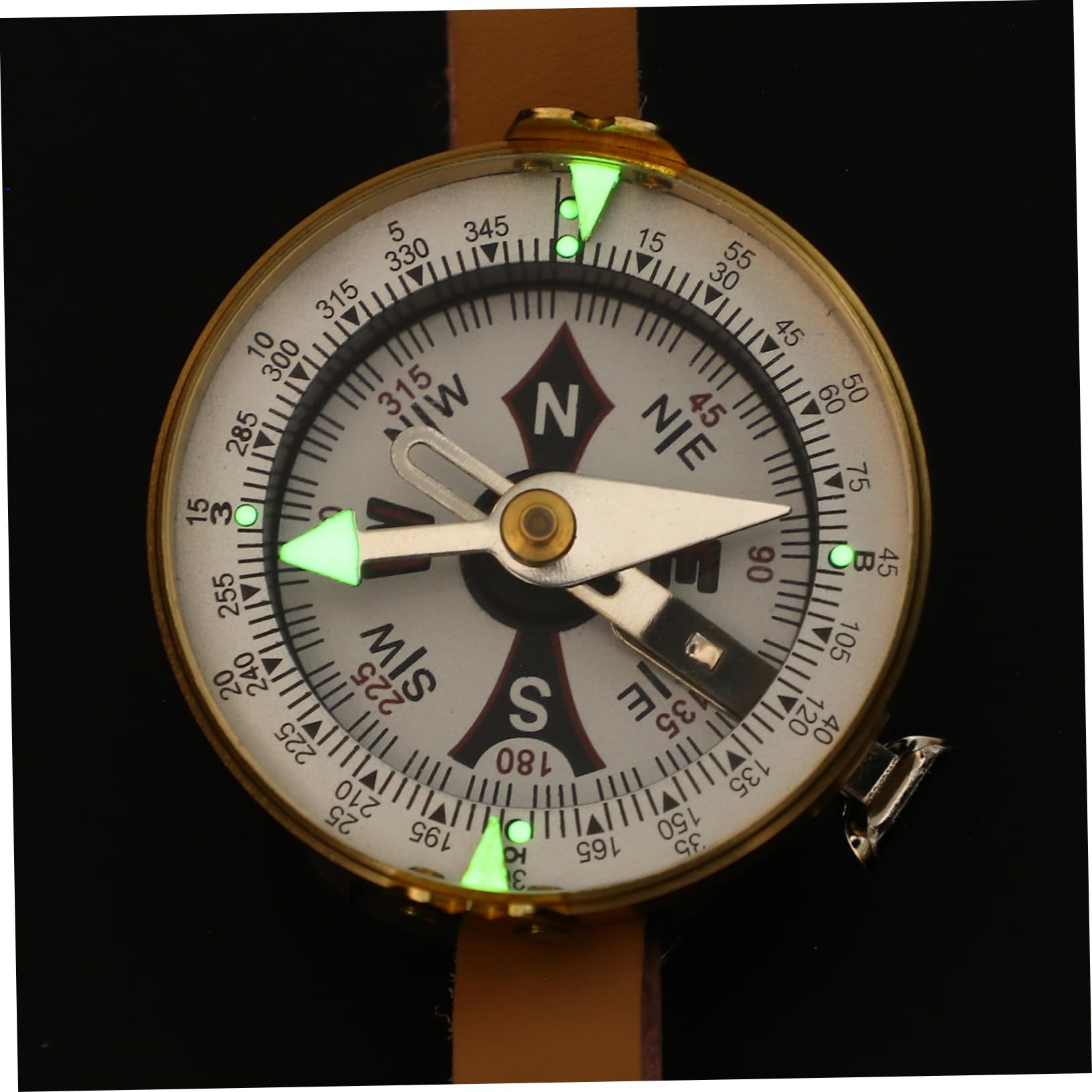 Mipcase orologio bussola navigazione con bussola equipaggiamento da campeggio attrezzatura da campeggio orientamento bussola da escursionismo portatile bussola russa portatile pelle