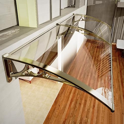 Toldo para puerta delantera, toldo para ventana, refugio de lluvia, toldo de patio, porche, cubierta de policarbonato transparente, soportes curvos