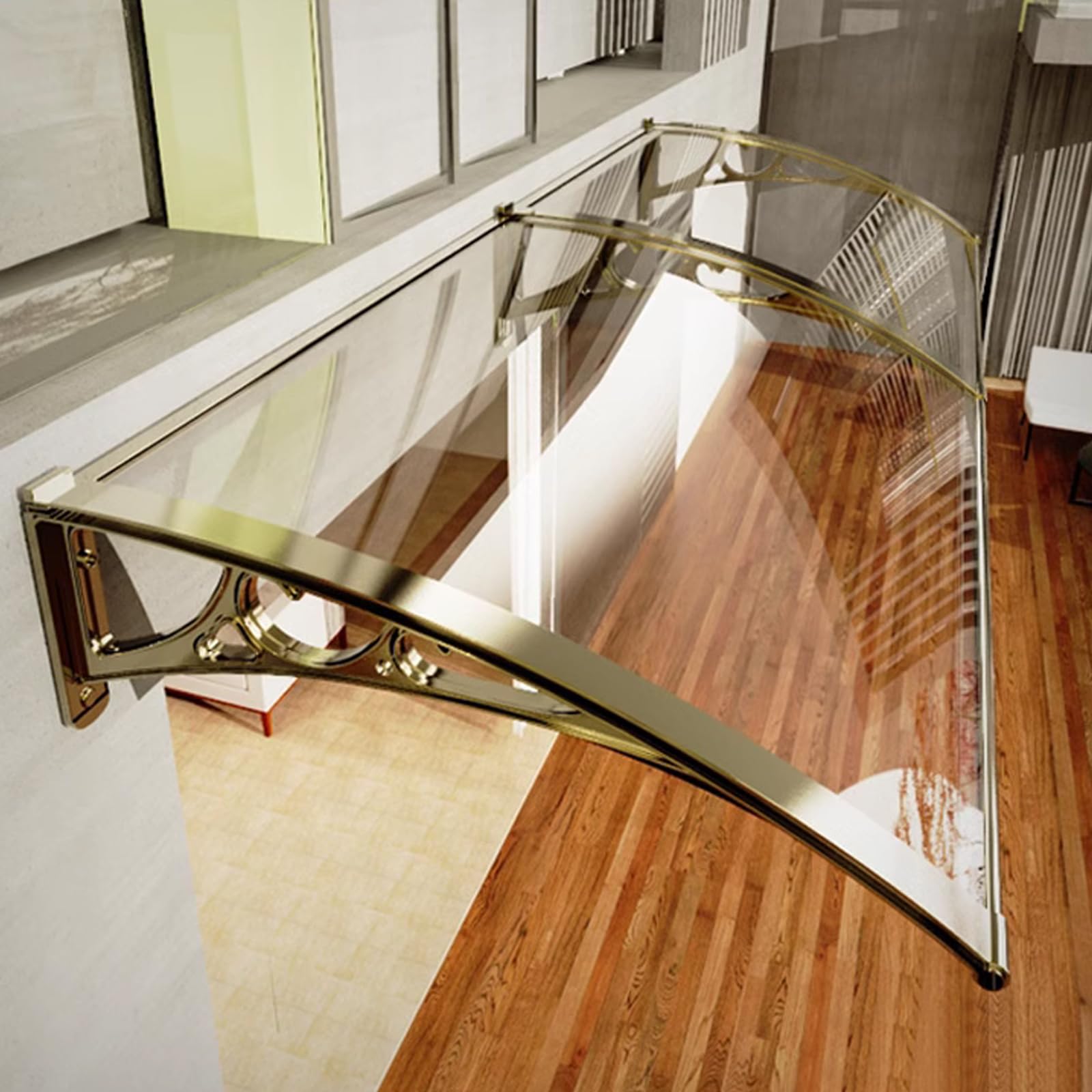 Abri de fenêtre et auvent de porche de patio avec couverture polycarbonate transparent