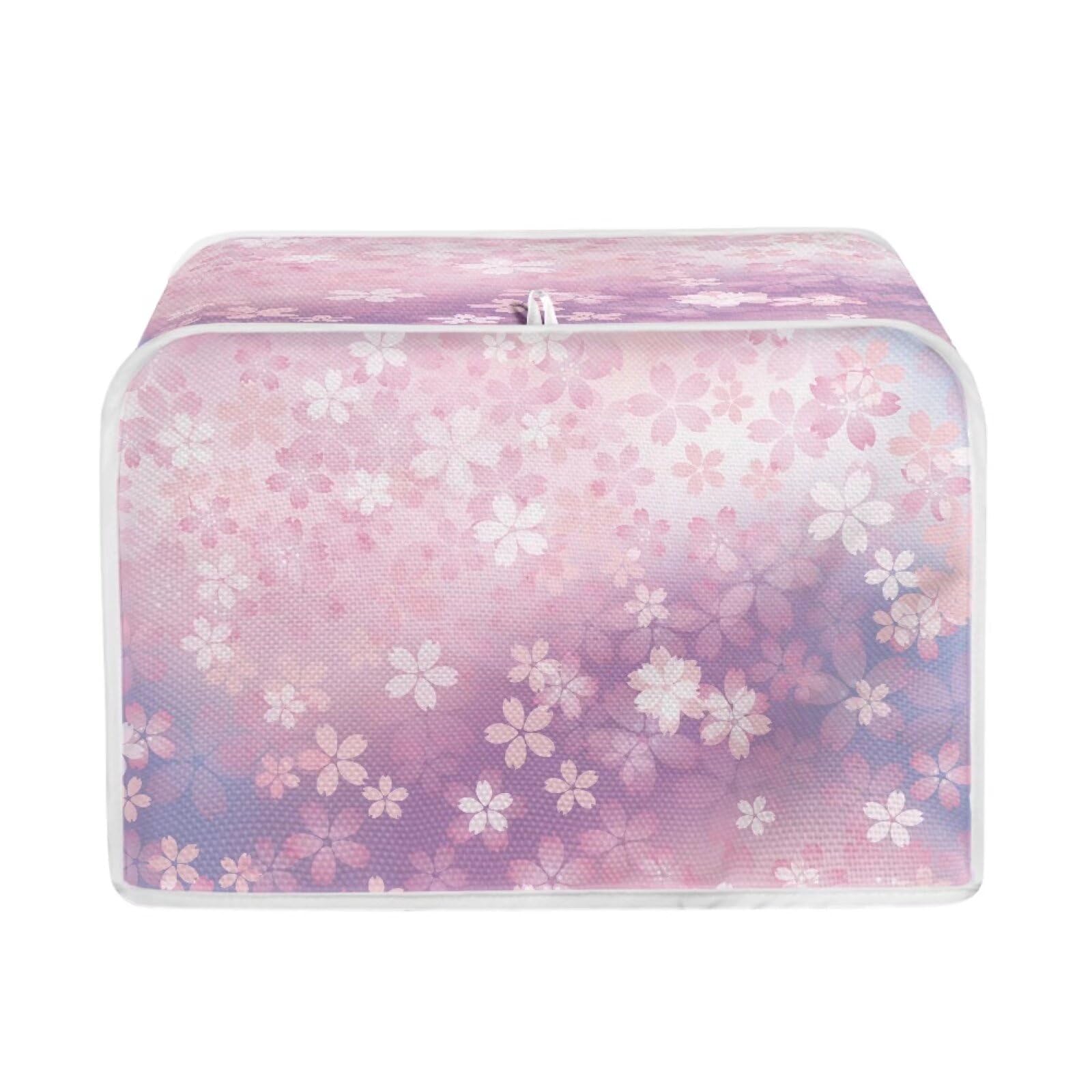 JEOCODY Cherry Blossom Toaster Covers 2 Slice Wide Slot Dustproof Fingerprint Protectors and Greasy Protection Anti-sputtering Machine Washable Women Gift