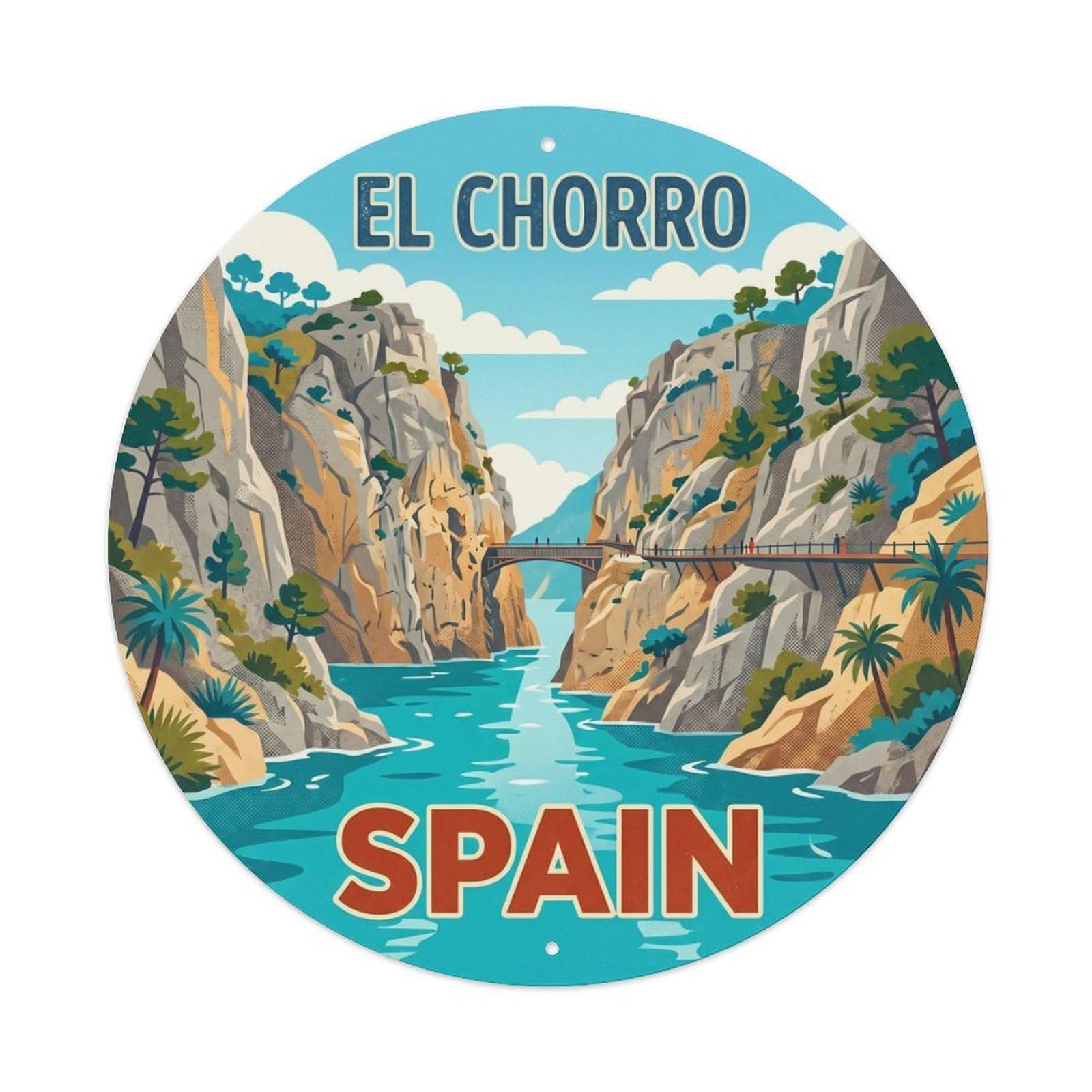Malaga El Chorro Spain Landmark Travel Destination Metal Tin Sign