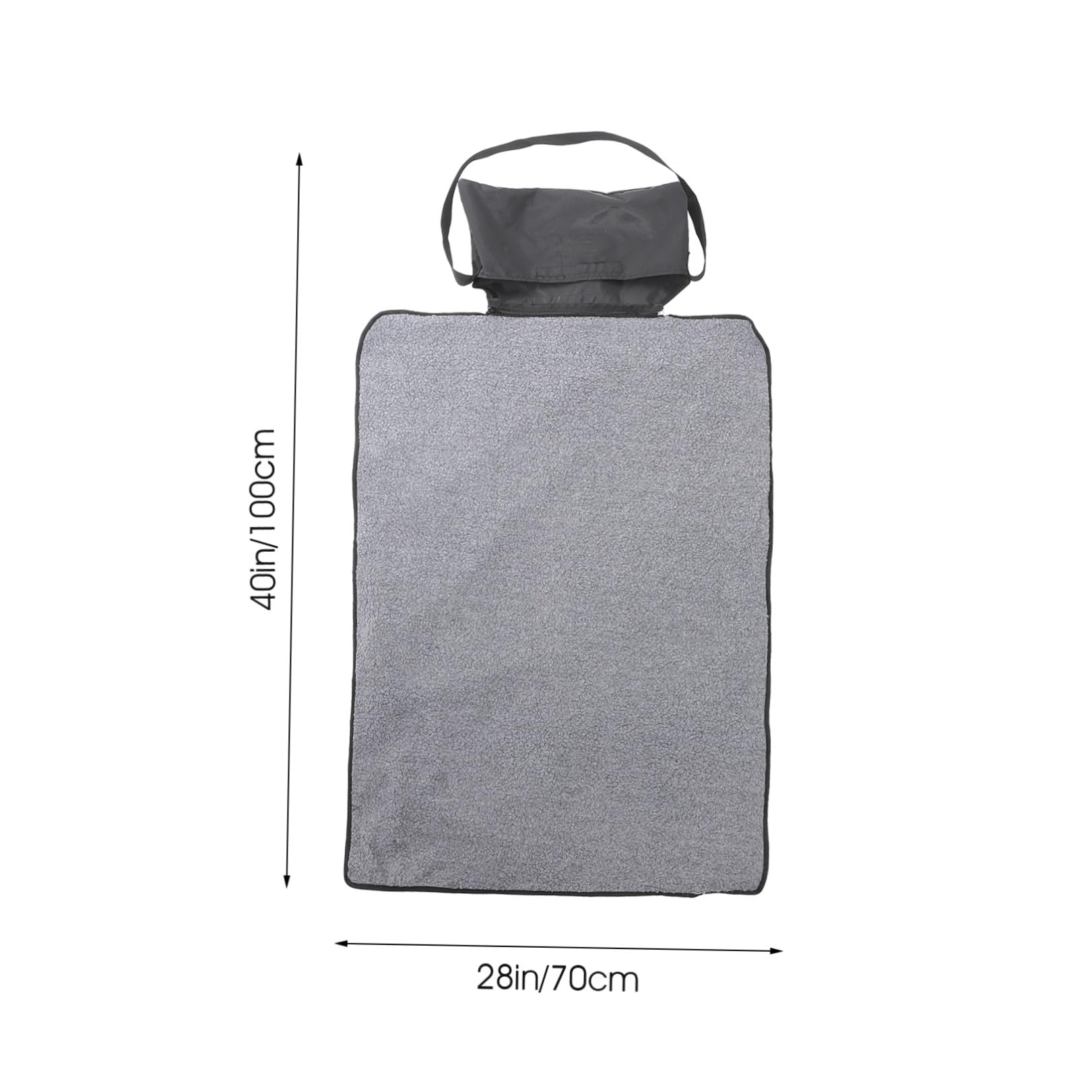 Alfombrilla Térmica Plegable para Mascotas y Perros, Portátil, Negra | Lana Suave, Formato Rectangular, Bolsa Lateral Cremallera, para Exterior o Cama, Fácil de Guardar