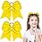 2 Packs Jumbo Cheerleading Bow 8 Inch Large Cheer Hair Bows with Ponytail Holder for Teen Girls Softball Outfit Uniform(Yellow)