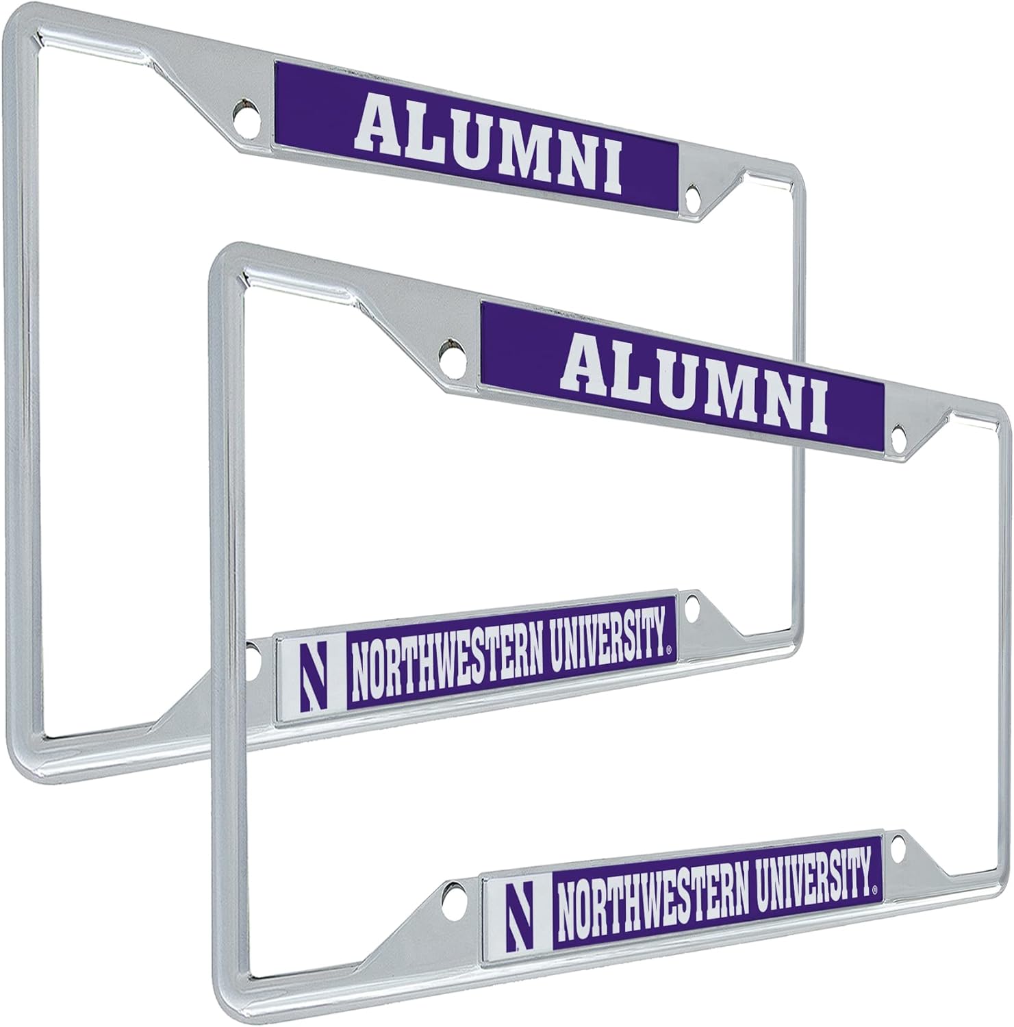 Desert Cactus Northwestern University License Plate Frame Car Tag Holder for Front or Back of Car Officially Licensed Metal (Alumni 2-Pack)
