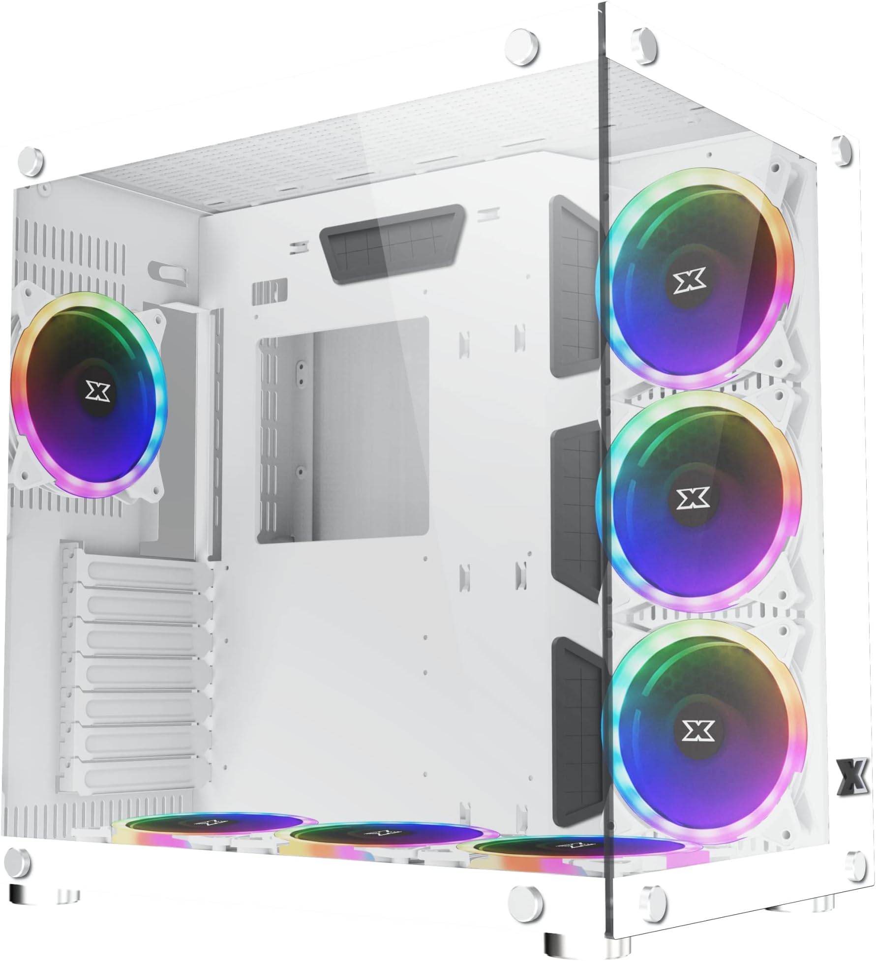 Xigmatek PC Case ATX Aquarius Plus Arctic with 7X AY120 (EN46430)