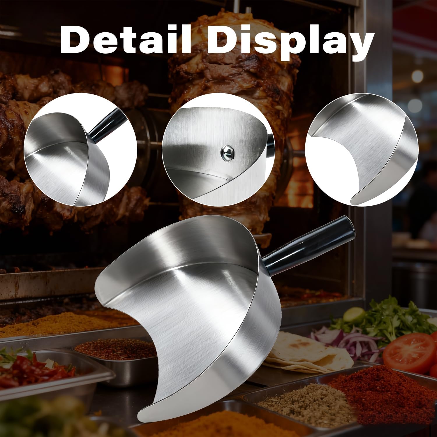 Li Zhen Rotisserie Catch Pan Meat Catcher,Handheld Catcher Pan for Shawarma Doner Kebab Grill Machine, Vertical Rotisserie Meat Catcher,11 Inch Diameter