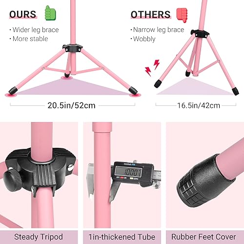 Miniatura 3 de CAHAYA Soporte de partituras y soporte de música de mesa con respaldo sólido con bolsa de transporte para libros, notas, portátil, tableta, rosa,