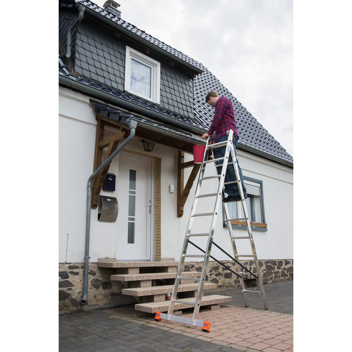 Krause Vielzweck MehrzweckLeiter Dubilo® 2x9 | 2x12 Sprossen Stehleiter Bockleiter, Sprossenzahl:2 x 9 Sprossen