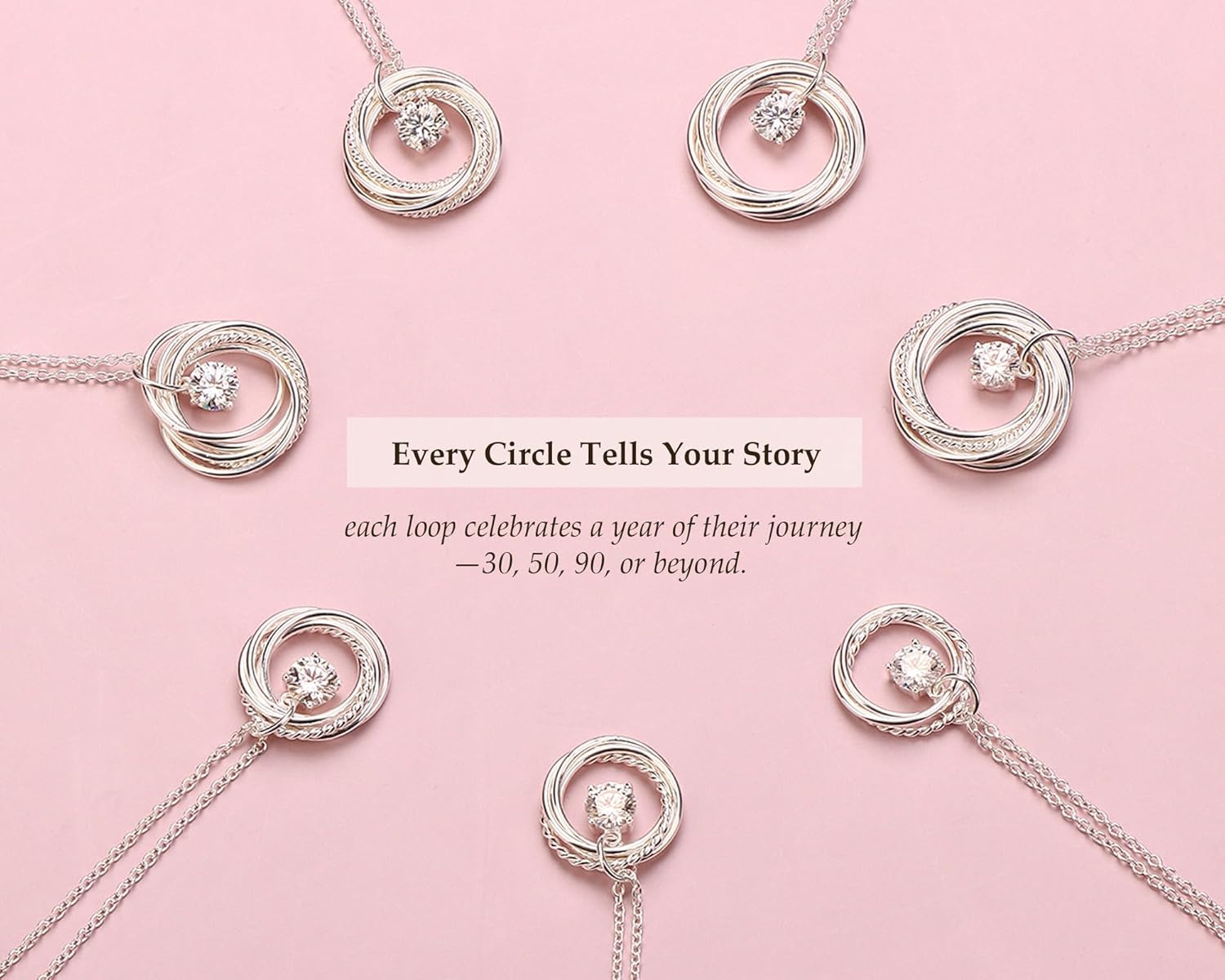 Krfy Birthday Gifts for Women Unique 925 Sterling Silver Necklace with Pearl 1ct Moissanite 30/40/50/60/70/80/90th Birthday Present for Mom Turning 30 40 50 60 70 80 90 Years Old Birthday Card for Her - Image 6