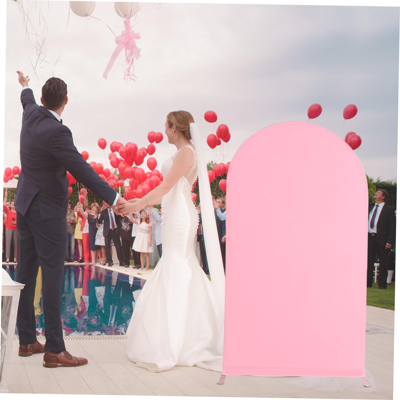 CIMAXIC Wedding Decorations Arch Backdrop Cover Arch Stand Bracket Sleeve for Outdoor Event Decorations