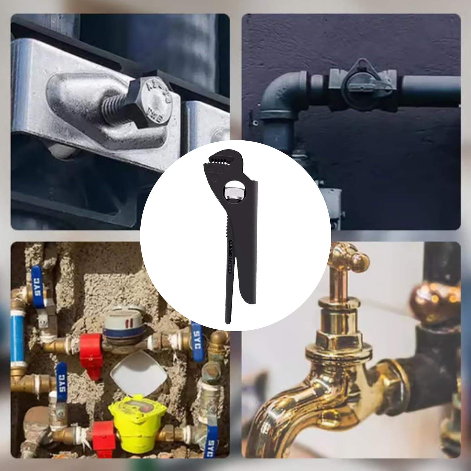 Llave Ajustable Para Tubos Herramienta Reparadora Multiusos Con Juntas