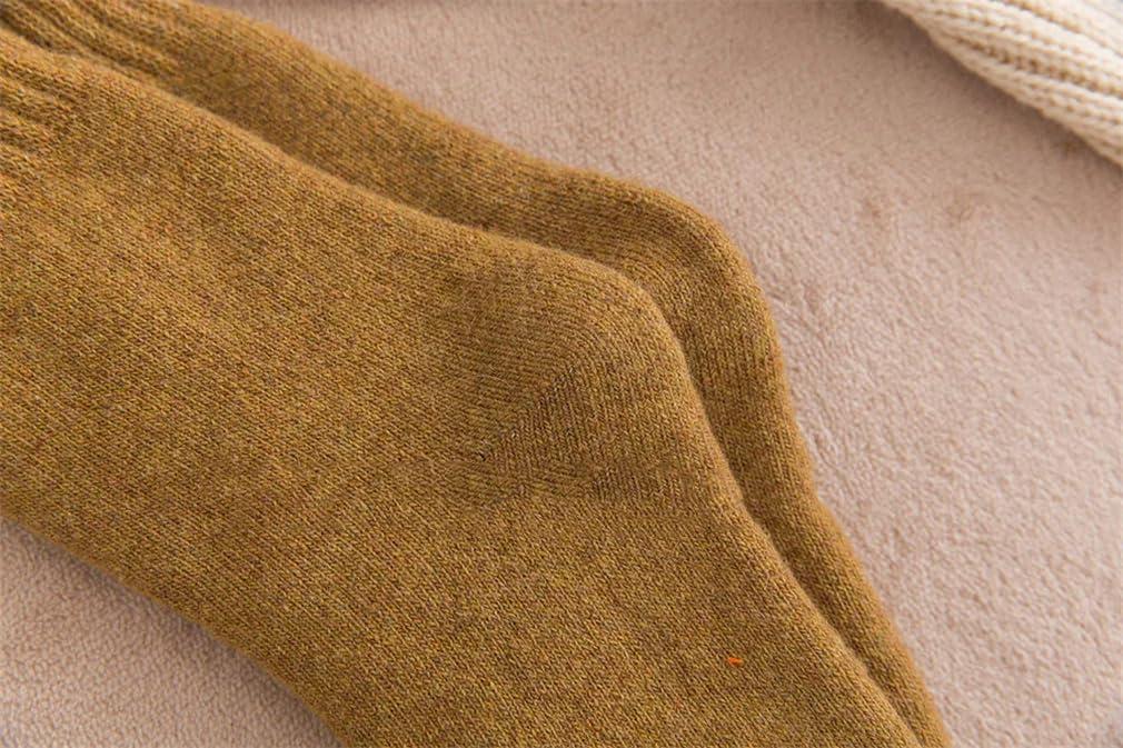keusyoi Calcetines de lana gruesos y cálidos de invierno para mujer, estilo vintage, transpirables, informales, 5 pares
