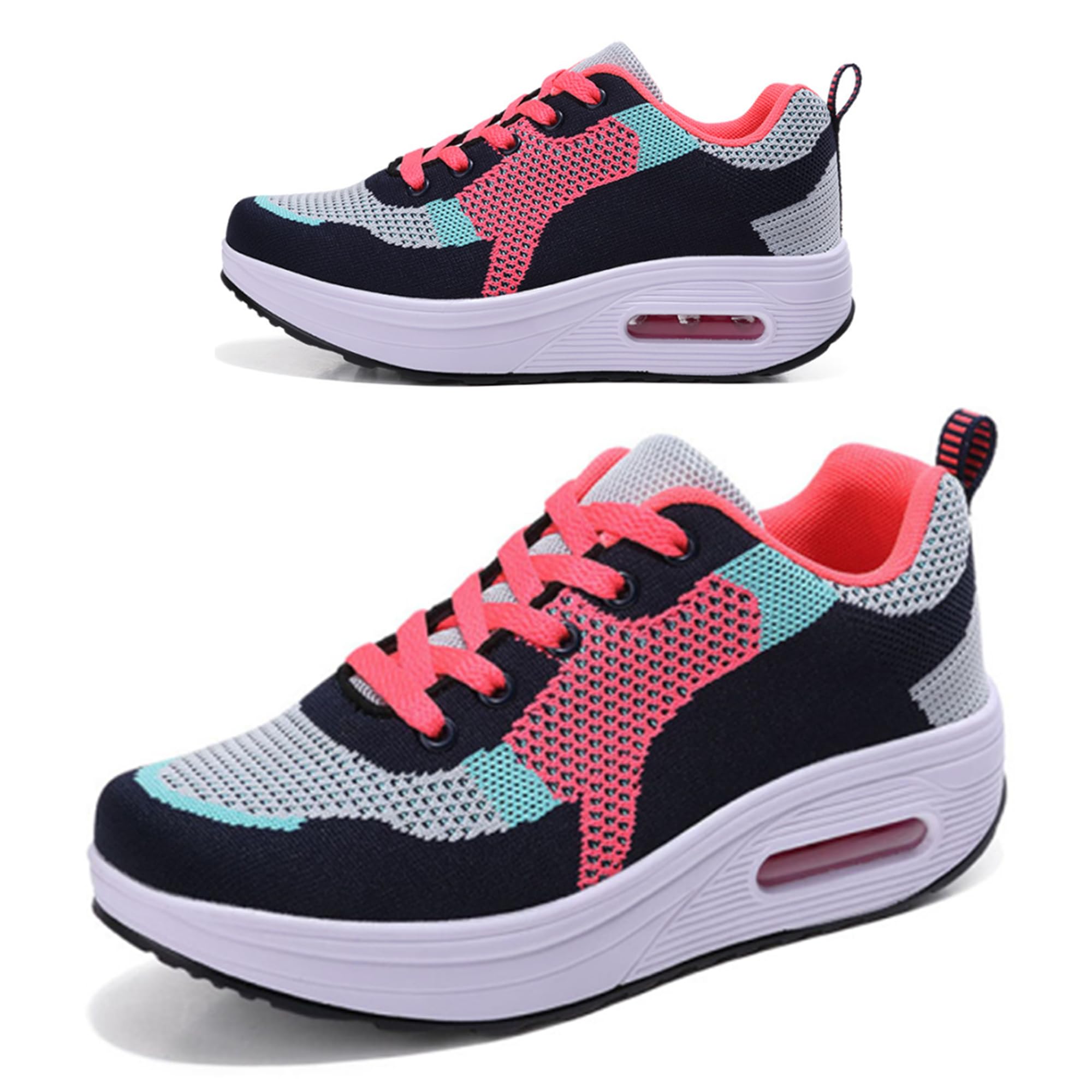 RUIDENGPlatform Sneakers for Women Air Cushion | Walking Shoes Women Comfortable All Day | Thick Rocker Bottom