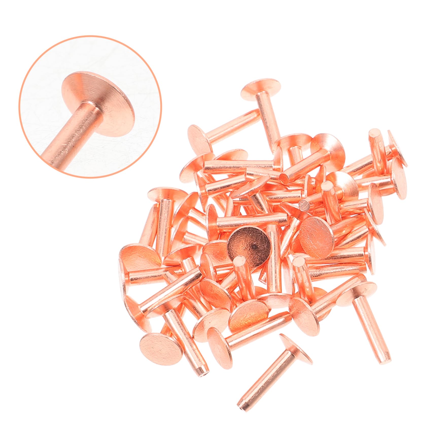 Operitacx 154piezas Clavos De Cobre Remaches Redondos De Cuero Kit De Remaches Metálicos Para Ropa Cinturón Bolso Estilo Punk Diy Tachuelas Para Zapatos