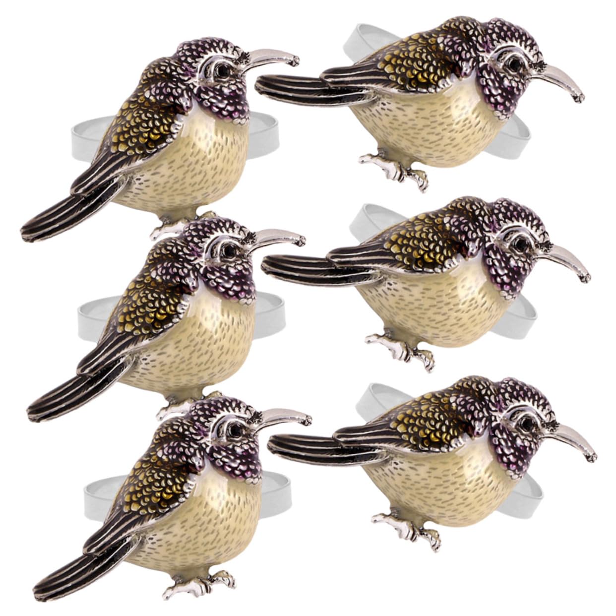 TOPBATHY 12piezas Anillos De Servilleta Forma De Pájaro De Metal para Bodas y Eventos Decoración De Mesa Rústica y Elegante