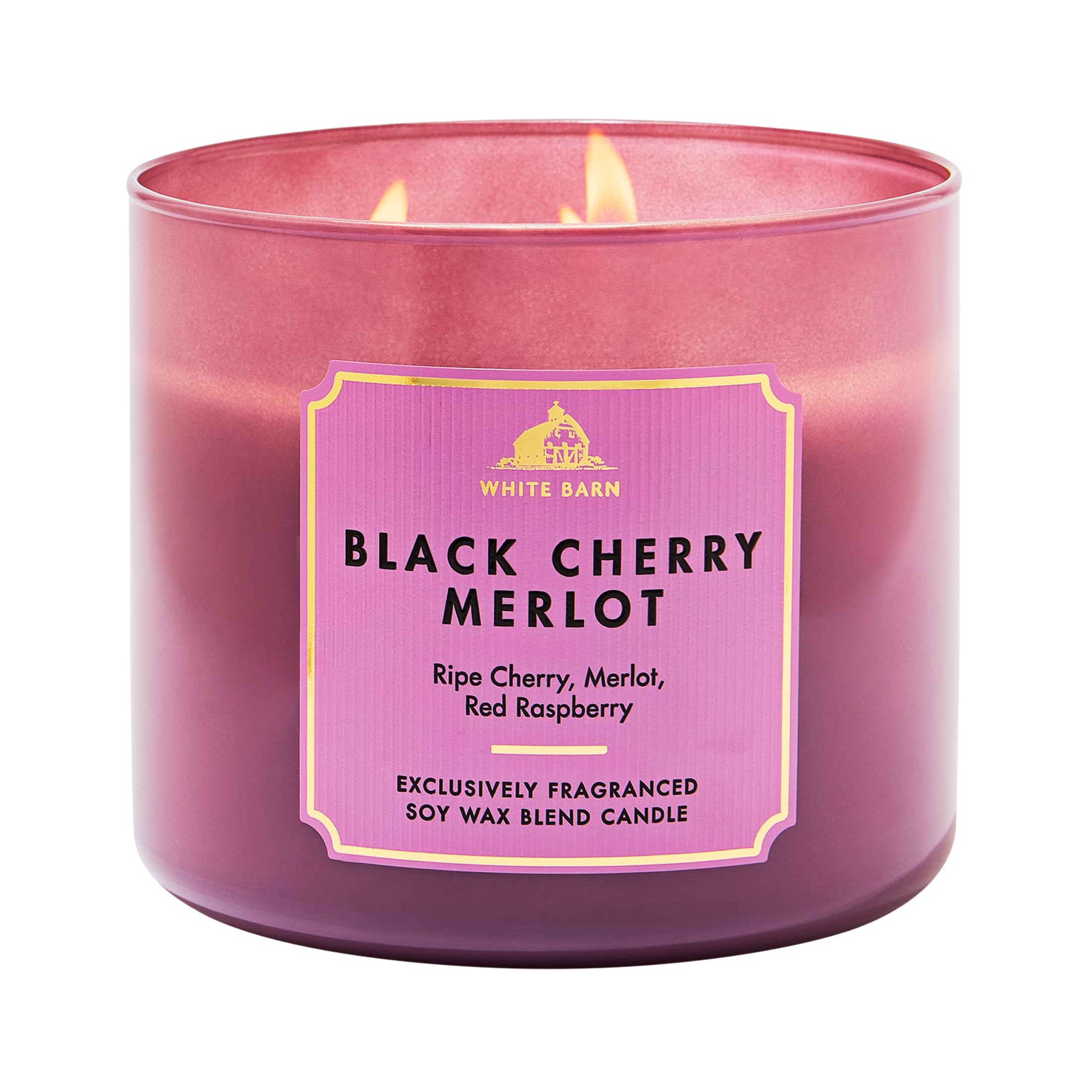 Bath & Body Works Black Cherry Merlot 3-Wick Candle - Scented Can…