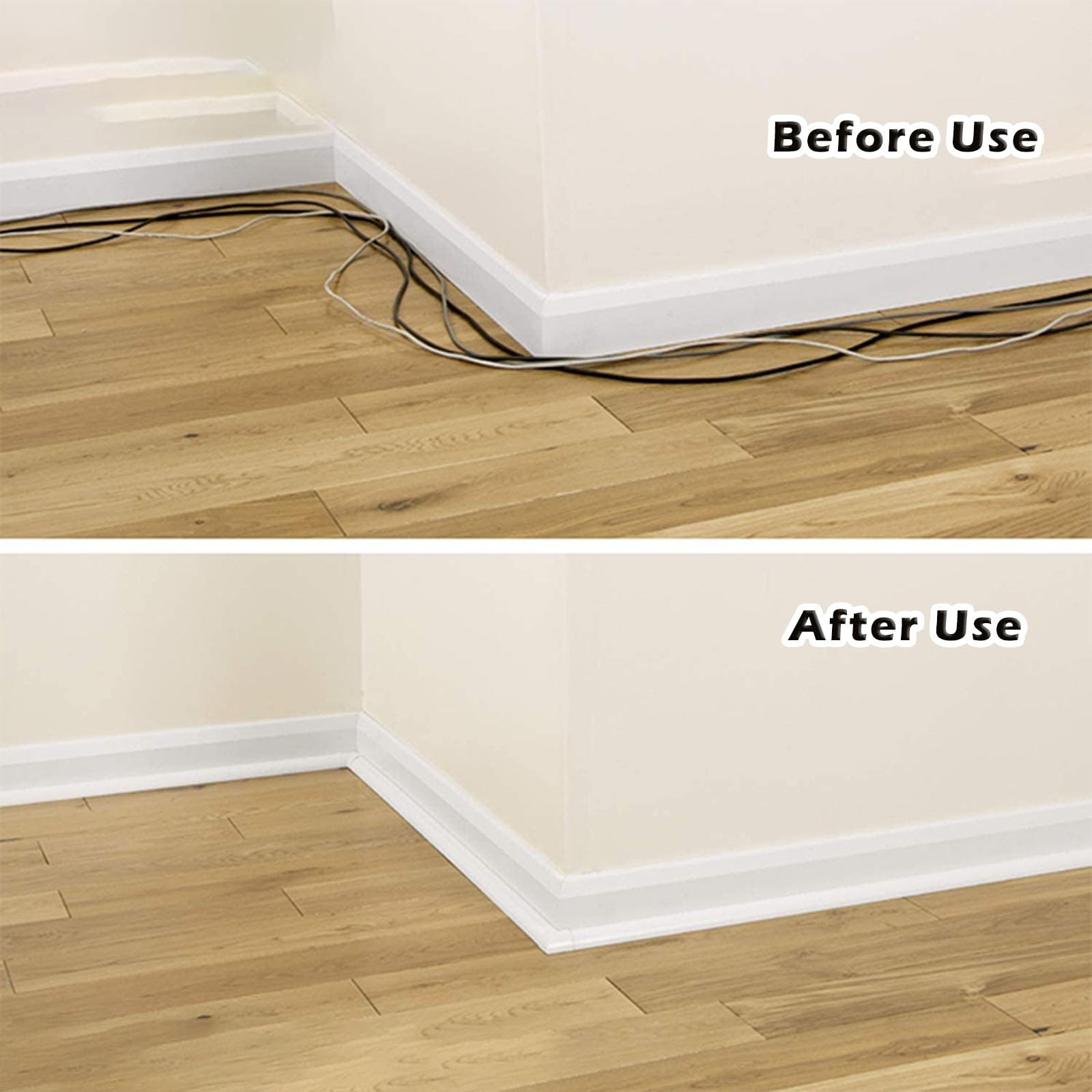 Goulotte Passe Cable Cache-câbles De Sol Autocollant en PVC, Organiseur Et Cache-câbles De 1 À 5 M pour Bureau Et Salon(Grey,L 4m/13.1ft)