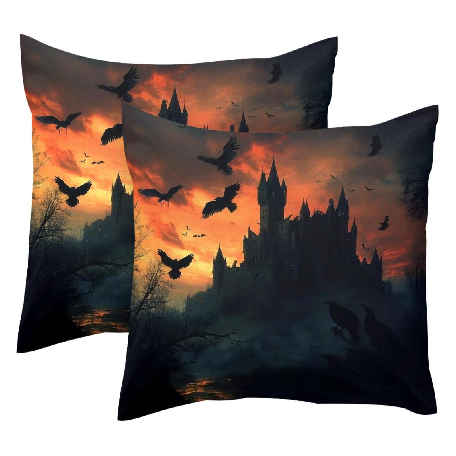 Housse de coussin velours corbeau 50x50 lot de 2 pour rénover un canapé terne