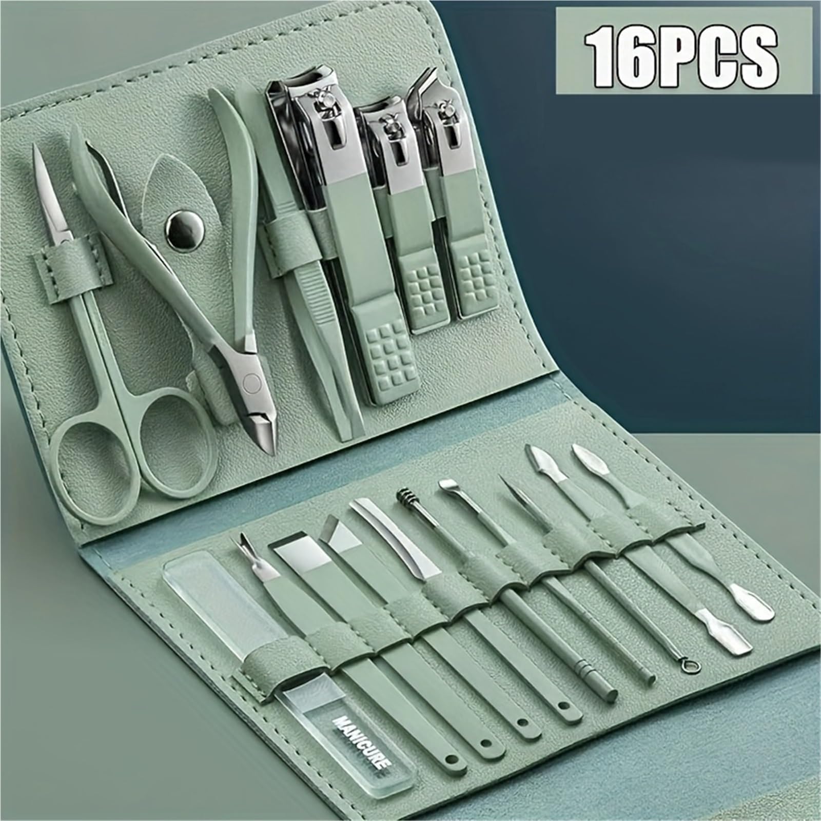Set de manicura con estuche Juego de herramientas manicura for cortaúñas, con estuche viaje portátil, pinzas for cutículas y kit cortador(Pinkl)