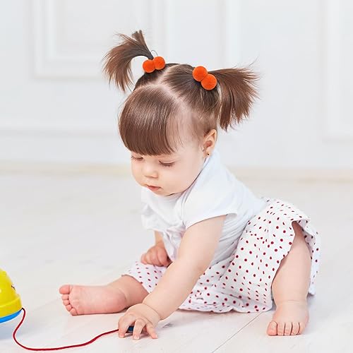 Miniatura 2 de 40 lazos para el pelo de bebé, accesorios para el cabello de niñas, bola de pompón pequeño, elástico para el cabello esponjoso, banda de goma para