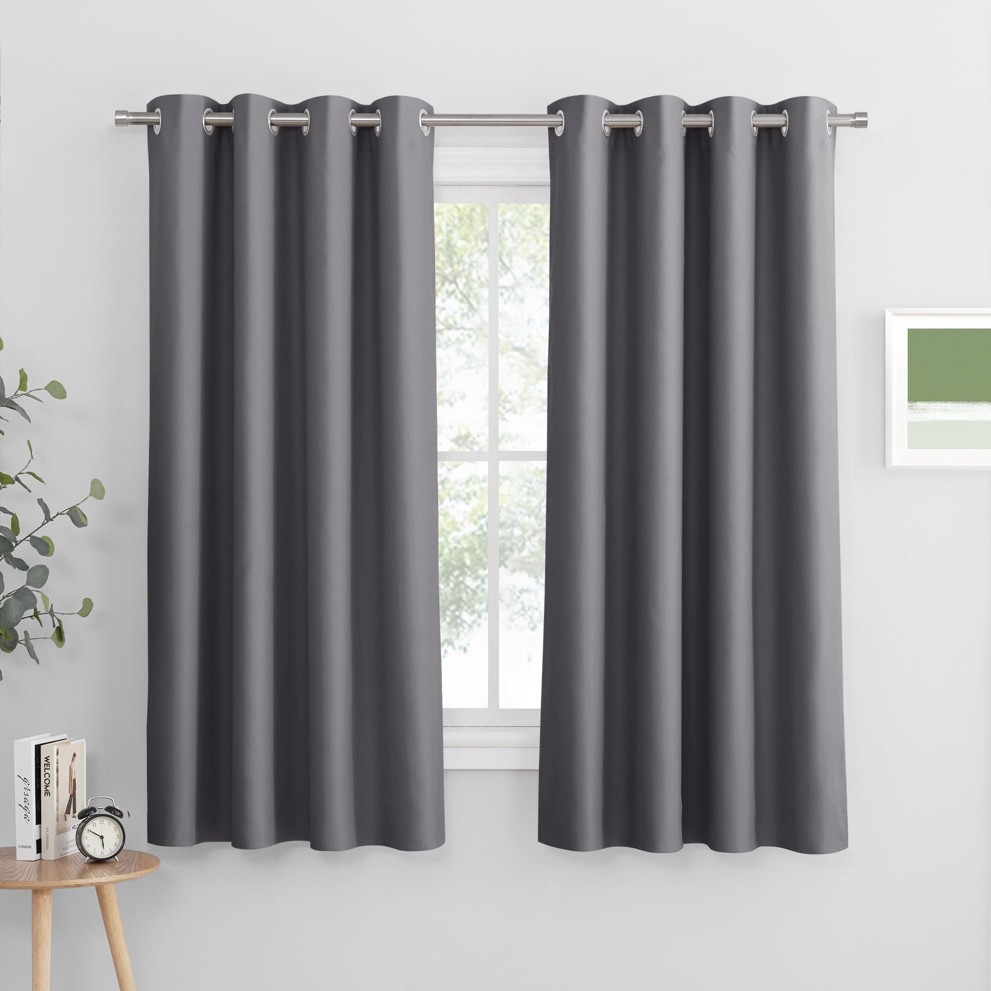 PONY DANCE Grey Blackout Eyelet Curtains