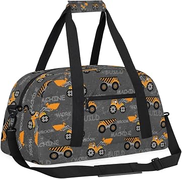 Truck Tractor Cars Duffle Bags for boys Travel Weekender Overnight Bag Kids Sports Gym Bag Waterproof Work Out Bags Foldable Sleepover Gymnastics Bags Personality Boys Gift