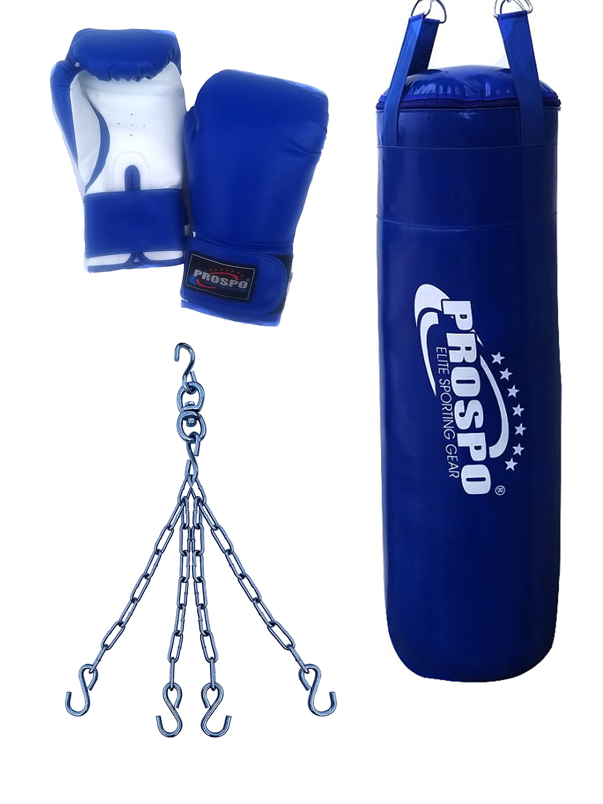 Prospo Synthetic Leather Heavy Bag with Chain and Glove, Boxing Kit, Boxing Heavy Punching Bag Filled, Boxing Kit with Chain and Glove (24 Inch Filled+10 Oz Glove, Blue) (B0BG4T6TZ1) Amazon Price History, Amazon Price Tracker