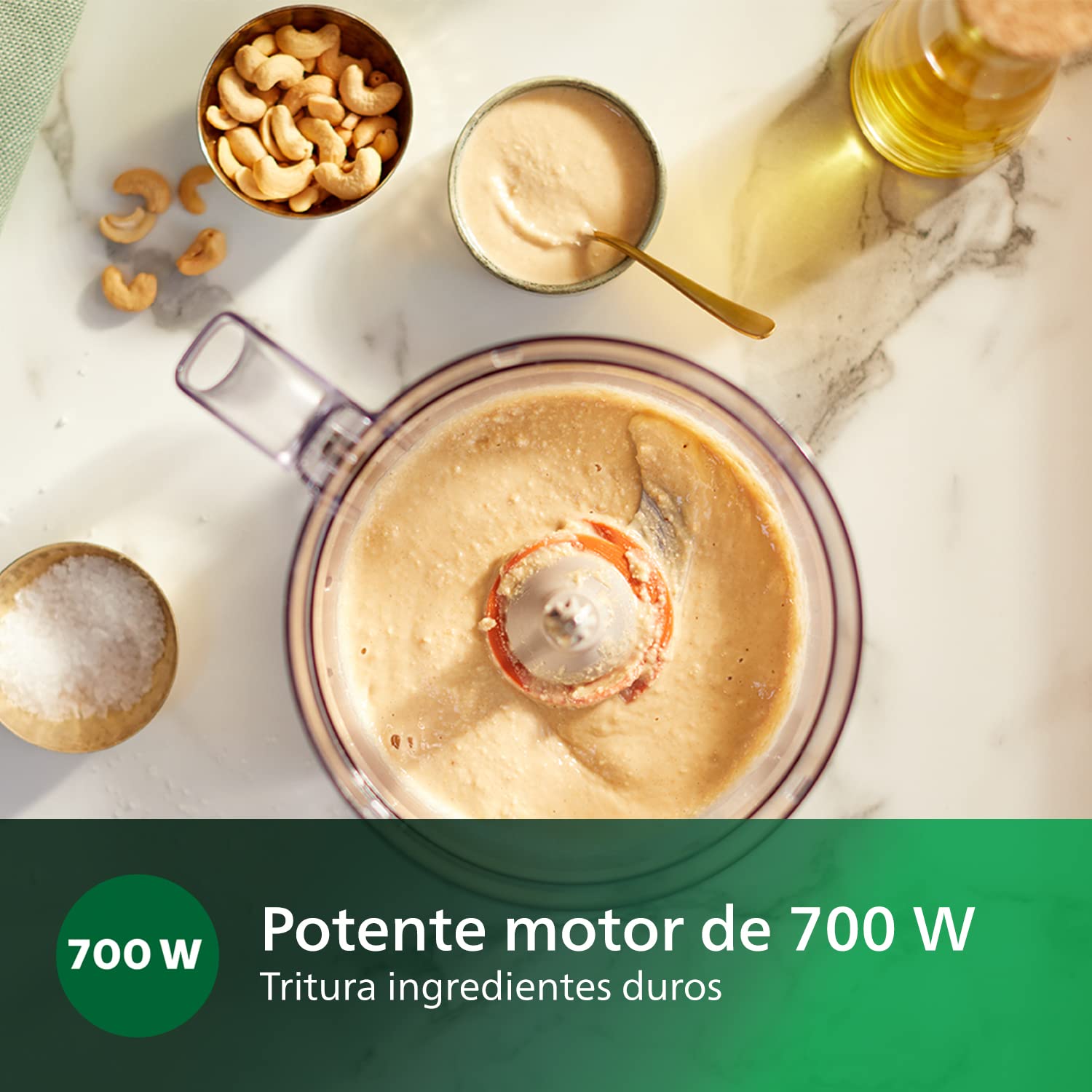 Philips Robot de Cocina Compacto - 700W, 16 Funciones, Jarra 2.1L, Cuchilla de Acero Inoxidable (HR7310/00)