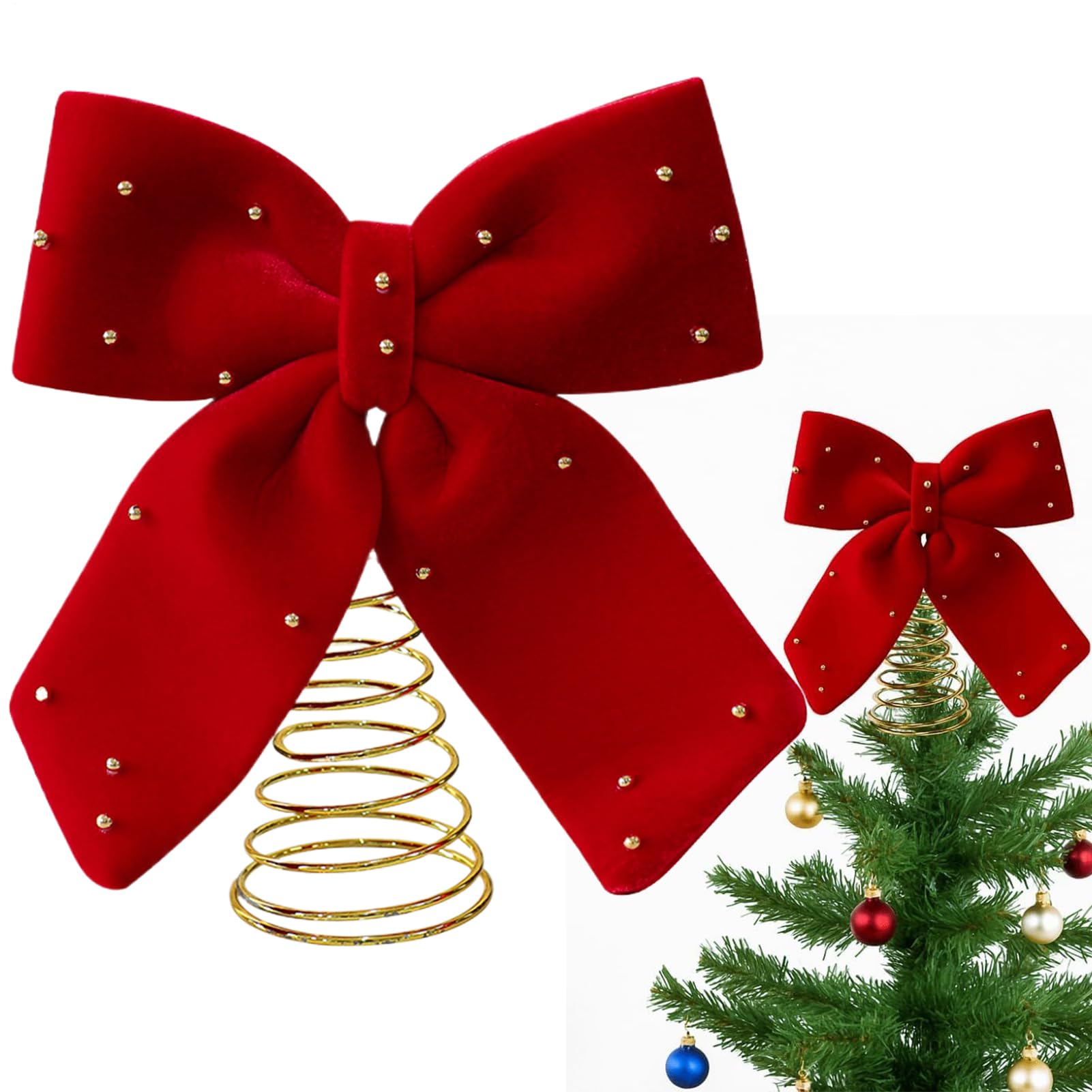 Terciopelo grandes decoraciones y lazos de alta densidad para árbol navideño